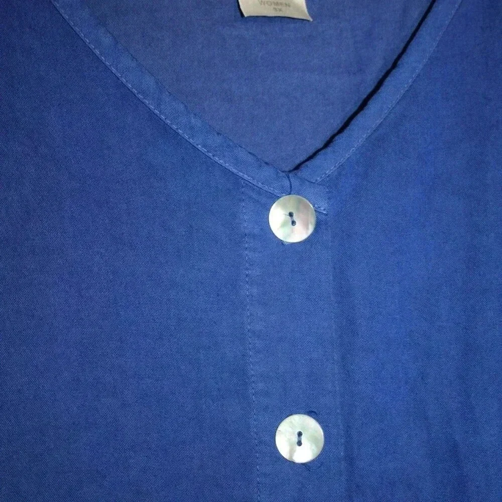 Blue Cactus Brand Sleeveless Hand Painted Vintage Blue Dress Made in the USA - Picture 3 of 14